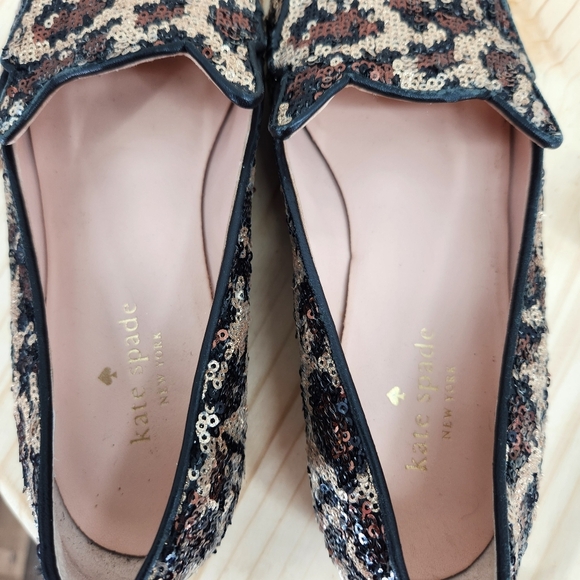 Kate Spade Caty Cape Sequined Leopard Print Loafers Size 7M - Picture 12 of 13